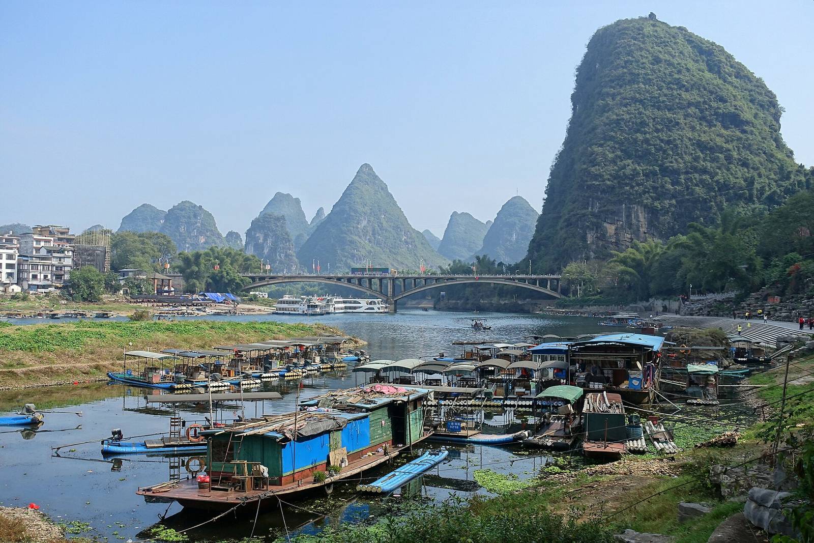 Karst peaks above the Li River at Yangshuo